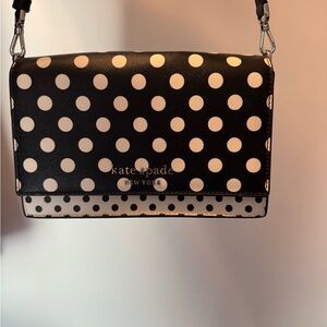 kate spade Black & Cream Polka Dot Crossbody Wallet